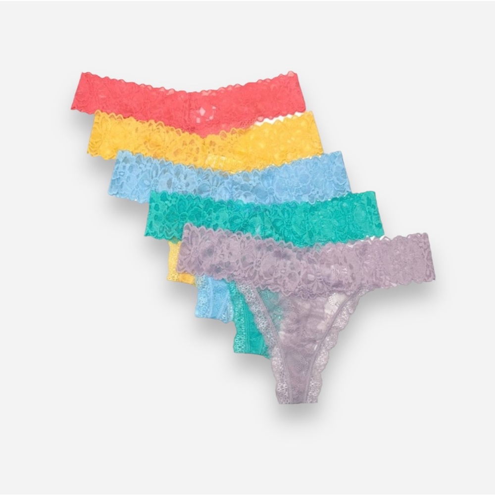 🌸New🌸 5pk lace thong panty lot medium